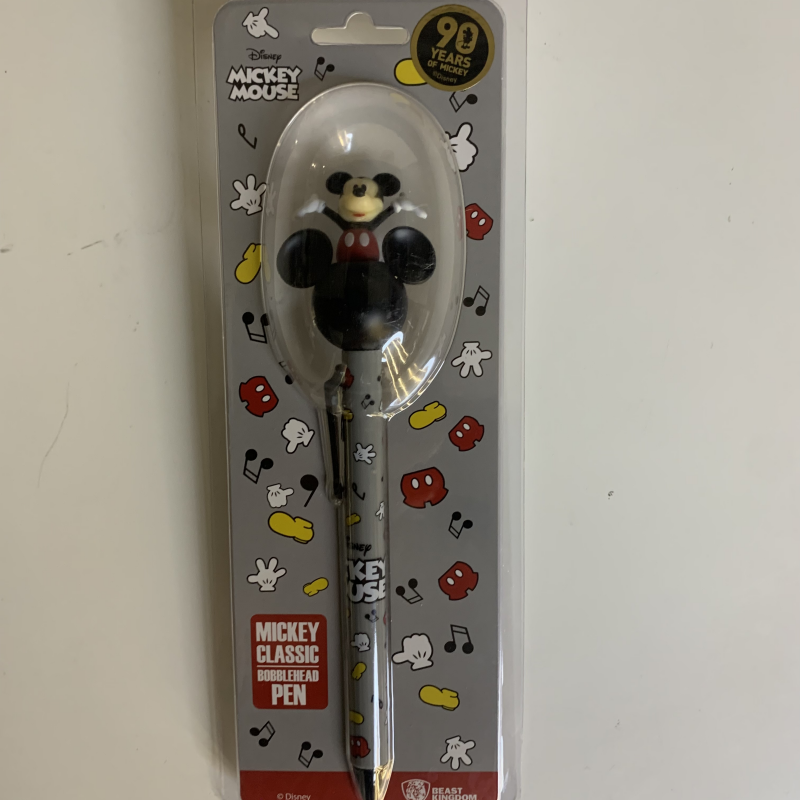 Disney Pen With Pull-back Car And Classic Mickey Series Bobblehead Pen