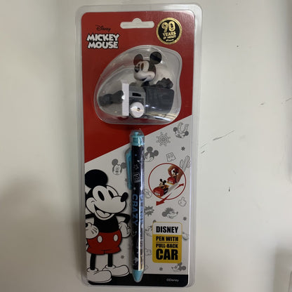 Disney Pen With Pull-back Car And Classic Mickey Series Bobblehead Pen