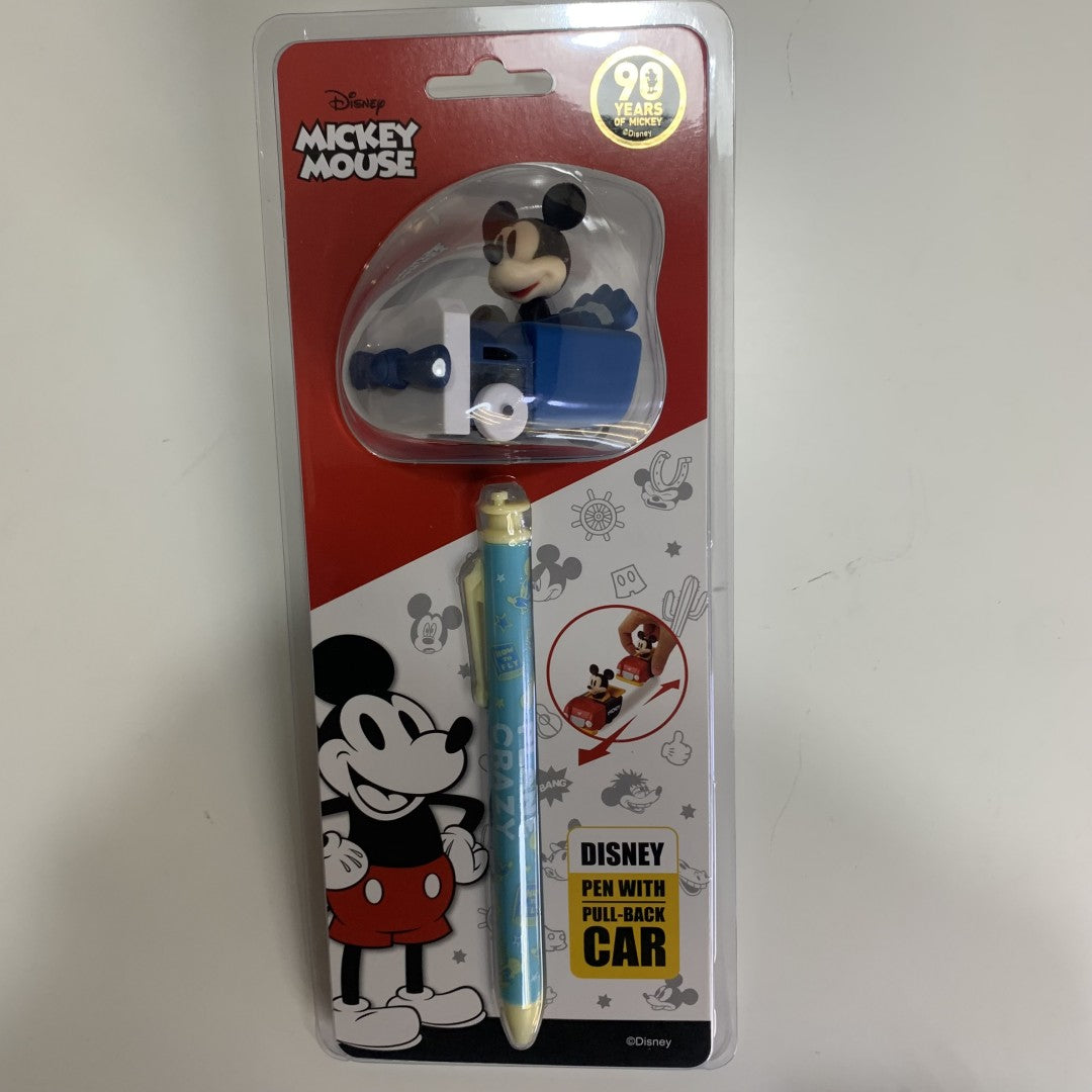 Disney Pen With Pull-back Car And Classic Mickey Series Bobblehead Pen