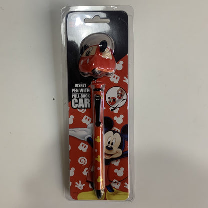 Disney Pen With Pull-back Car And Classic Mickey Series Bobblehead Pen